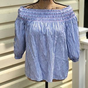 Rebellion Again Shirt White & Blue Medium